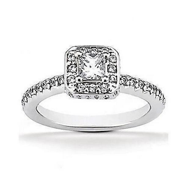 50724 2.47 CT Diamond White Gold Engagement Halo Ring, Size 6.5