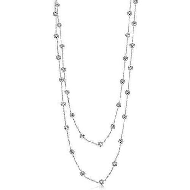 Picture of Harry Chad Enterprises 50728 9.30 CT Diamonds by Double Yard Necklace with 18 in. Chain