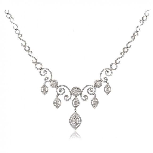 Picture of Harry Chad Enterprises 50731 7 CT Beautiful Womens Diamond Necklace & Earrings Set