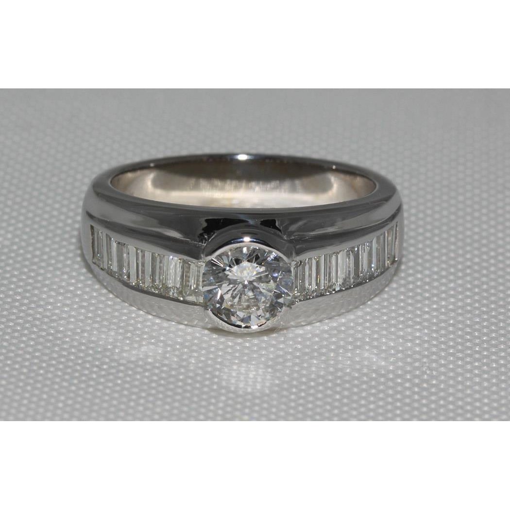 2 CT Diamonds Engagement Ring, 14K White Gold - Size 6.5