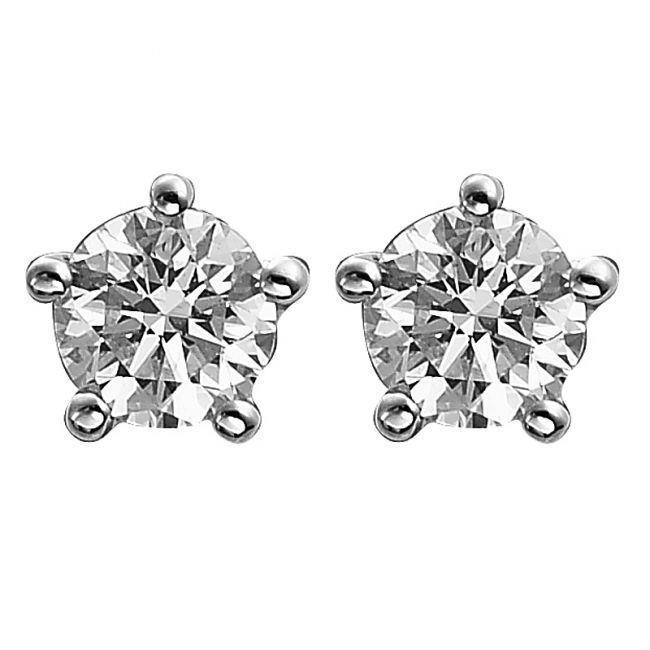 52622 Round 2.10 CT White Gold Diamond Stud Earring