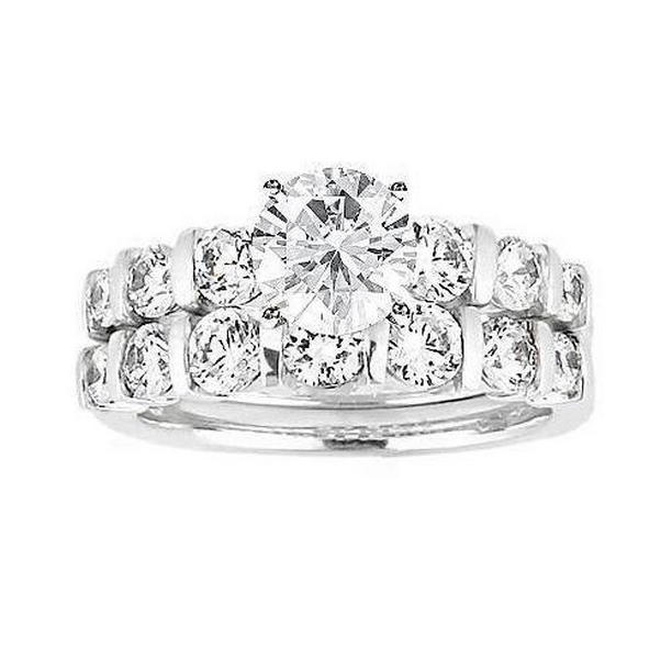 55389 2.26 CT Diamond Engagement Set, 14K White Gold - Size 6.5