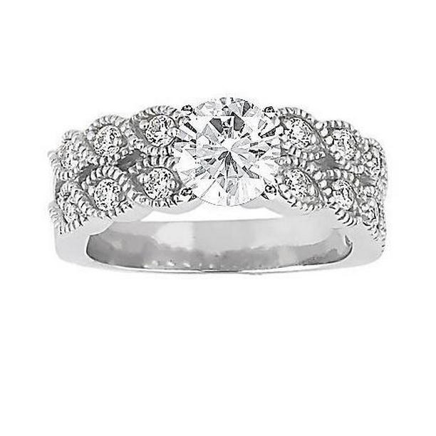 Picture of Harry Chad Enterprises 55392 2.81 CT Diamond Engagement Vintage Style Ring Band Set, Size 6.5