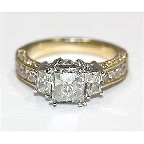 Picture of Harry Chad Enterprises 55397 2.75 CT Three Stone Diamond Ring with Accents&#44; 14K Two Tone Gold - Size 6.5