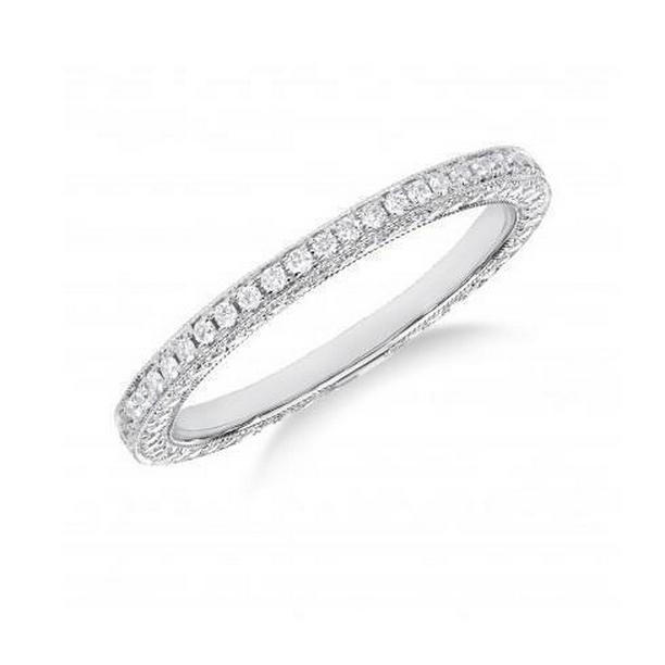2.90 CT Round Cut Diamonds Wedding Band, 14K White Gold - Size 6.5