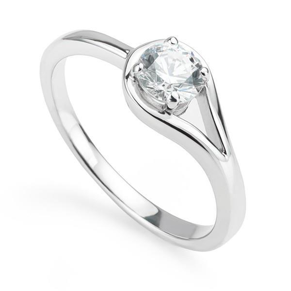 56820 14K White Gold 1.10 CT Sparkling Round Diamond Solitaire Ring, Size 6.5