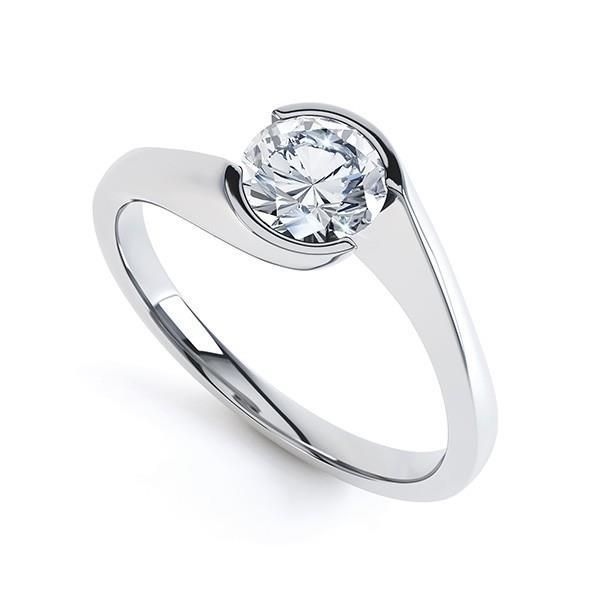 Picture of Harry Chad Enterprises 56822 Sparkling Brilliant Cut 1.60 CT Bezel Set Diamond Solitaire Ring, Size 6.5