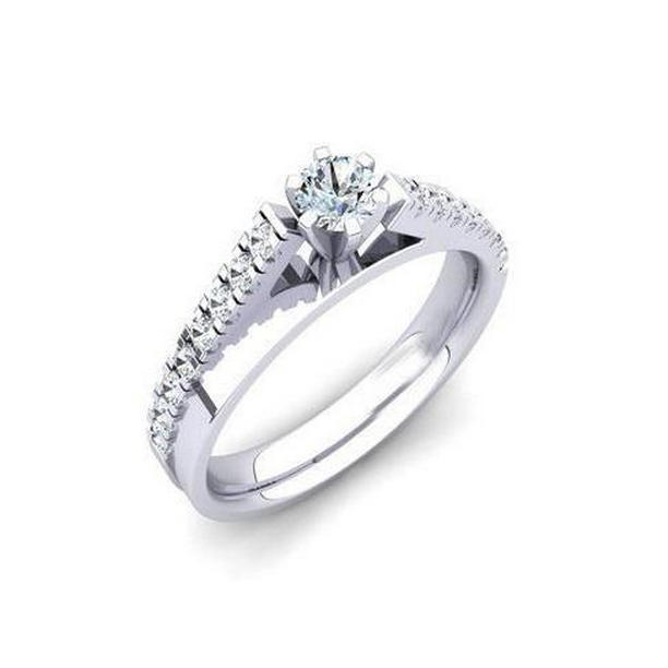 56855 2 CT Round Cut Diamond Anniversary Ring, 14K White Gold - Size 6.5