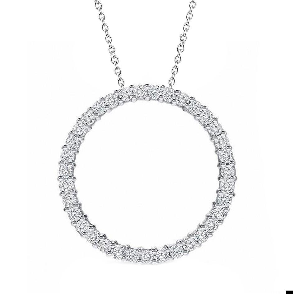 Picture of Harry Chad Enterprises 56879 4 CT Sparkling Round Solid White Gold Diamond Pendant