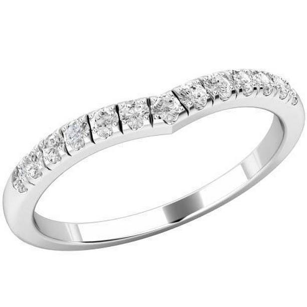Picture of Harry Chad Enterprises 57895 1.30 CT Round Cut Diamond Wedding Band&#44; 14K Solid White Gold - Size 6.5