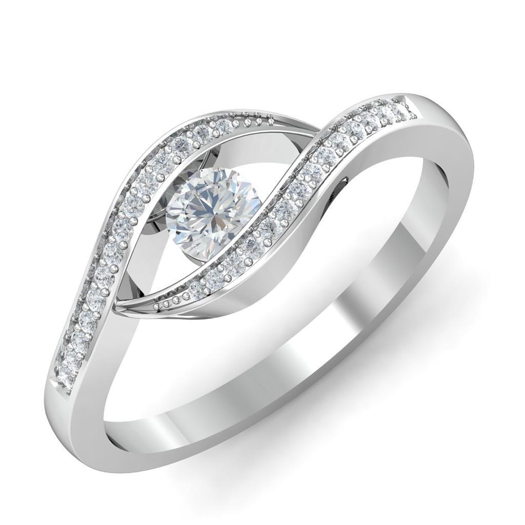 57911 1.85 CT Split Shank Round Diamonds Wedding Ring, White Gold - Size 6.5