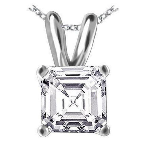 Picture of Harry Chad Enterprises 57915 3 CT Asscher Cut Solitaire Diamond Ladies Pendant&#44; 14K White Gold