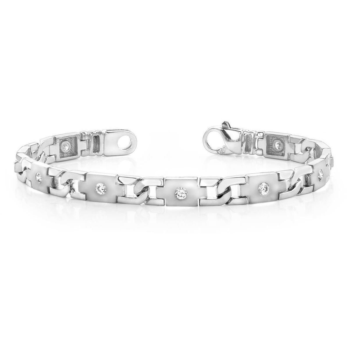 2.25 CT Round Brilliant Cut Diamonds Plus Link White Bracelet