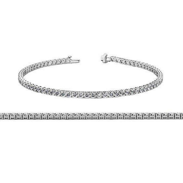57939 5 CT Round Cut Diamonds Tennis Bracelet, 14K White Gold