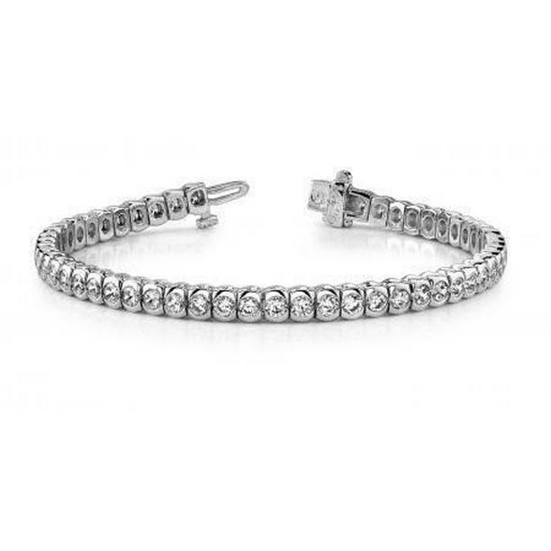 57944 5.50 CT Round Cut Diamonds Ladies Tennis Bracelet, 14K White Gold