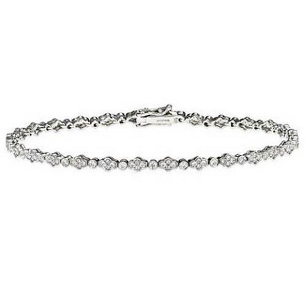 3.5 CT Round Diamond Lady Bracelet, 14K White Gold