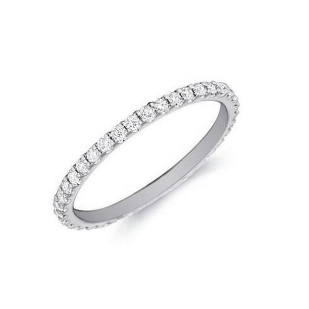 57948 2.10 CT Sparkling Diamonds Eternity Anniversary Band, 14K White Gold - Size 6.5