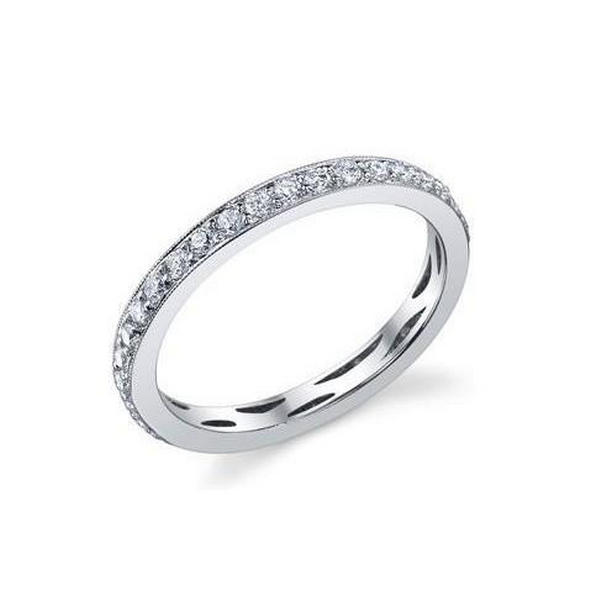 57959 1.20 CT Gorgeous Round Cut Diamonds Anniversary Band, 14K White Gold - Size 6.5