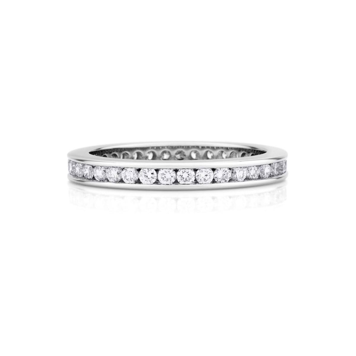 57964 0.72 CT Round Cut Diamond Womens Wedding Band, 14K Gold - Size 6.5