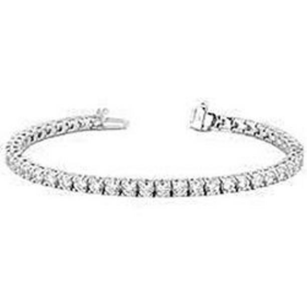 58982 7.20 CT Womens Round Cut Diamond Solid 14K White Gold Tennis Bracelet