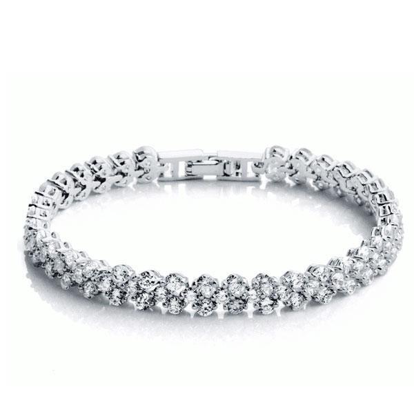 White Gold Round Cut Sparkling 4 CT Diamonds Tennis Bracelet