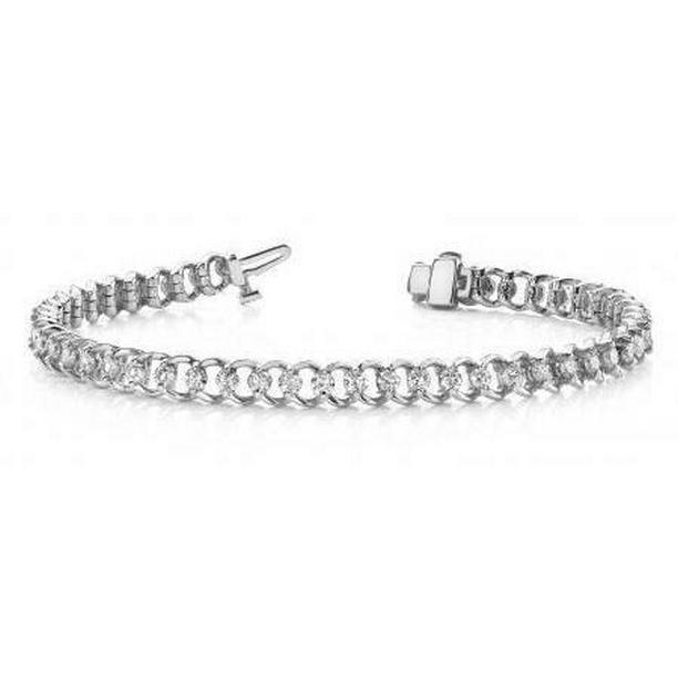 60076 4.50 CT Round Cut Diamonds Womens Tennis Bracelet, 14K White Gold