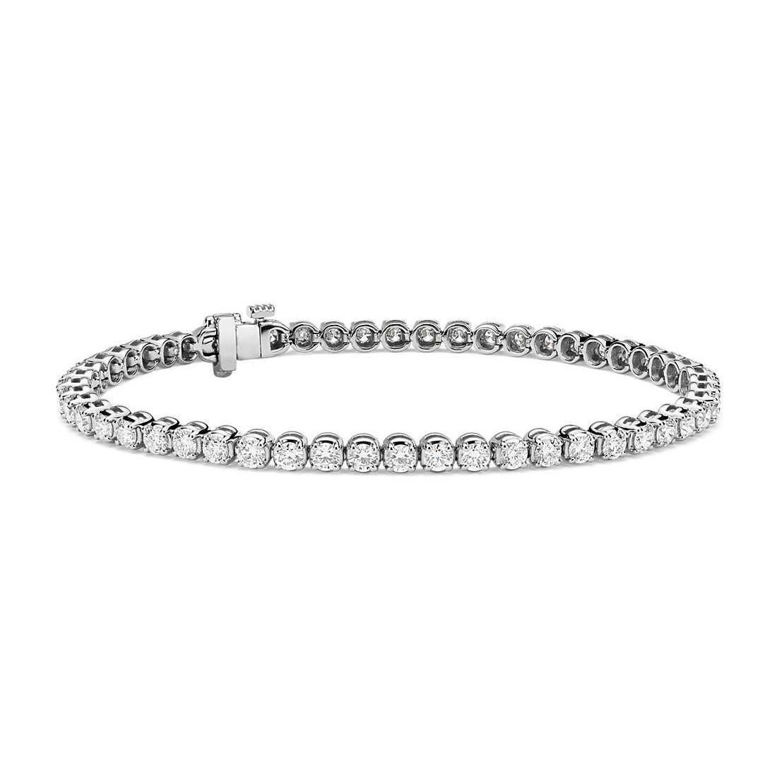 60099 5.30 CT Round Diamond Solid White Gold Fine Tennis Bracelet
