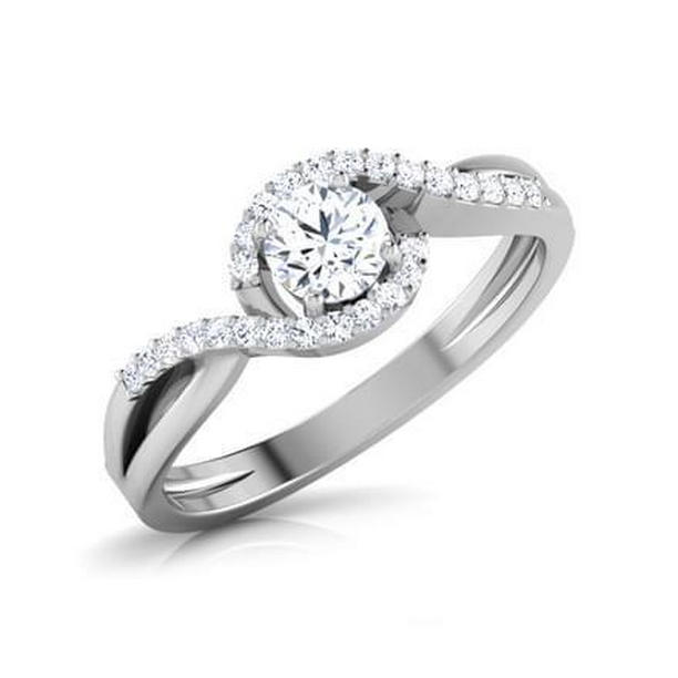 60970 Gorgeous Round Cut 2 CT Diamonds Engagement Ring, 14K White Gold - Size 6.5