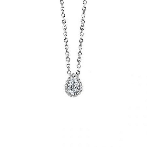 1.60 CT Diamonds Pendant Necklace with Chain, 14K White Gold