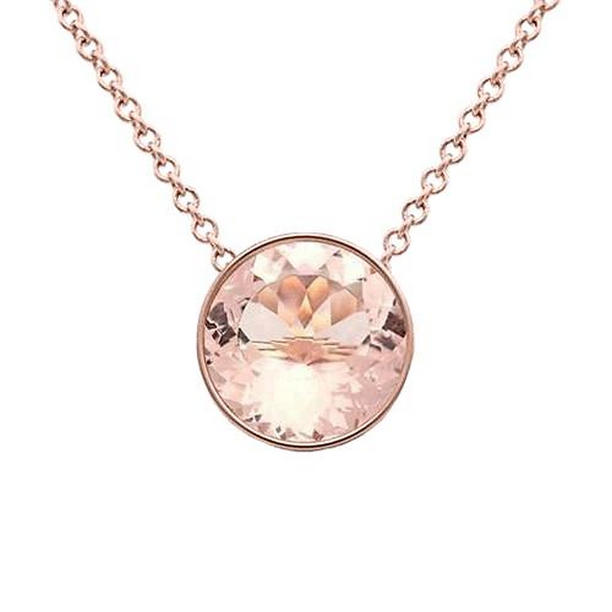 Picture of Harry Chad Enterprises 61723 Solitaire Bezel Set Morganite 30 CT Pendant with Chain&#44; 14K Rose Gold