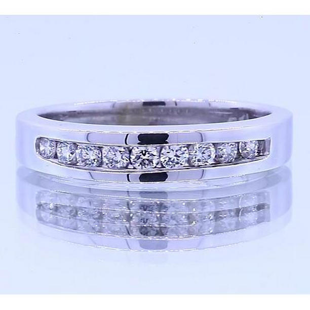 62327 0.90 CT Round Diamonds Anniversary Band, 14K White Gold - Size 6.5