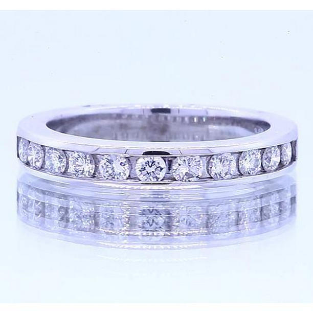 62331 1.65 CT Round Diamond Anniversary Band, 14K White Gold - Size 6.5