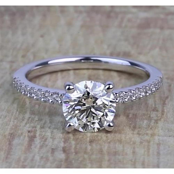 Picture of Harry Chad Enterprises 62337 1.50 CT Round Diamonds Engagement Ring, 14K White Gold - Size 6.5