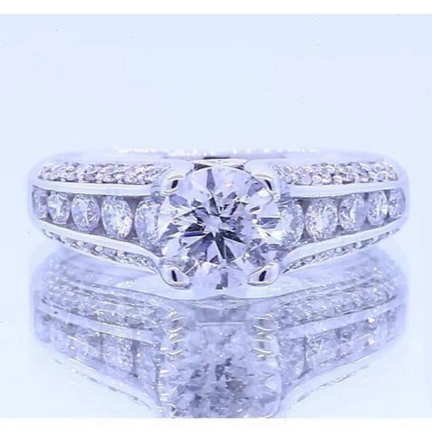 Picture of Harry Chad Enterprises 62344 2 CT Round Diamond Engagement Ring with Accents, Size 6.5