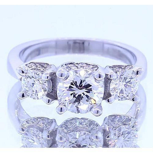 Picture of Harry Chad Enterprises 62347 1.50 CT Three Stone 4 Prong Set Engagement Ring, Size 6.5