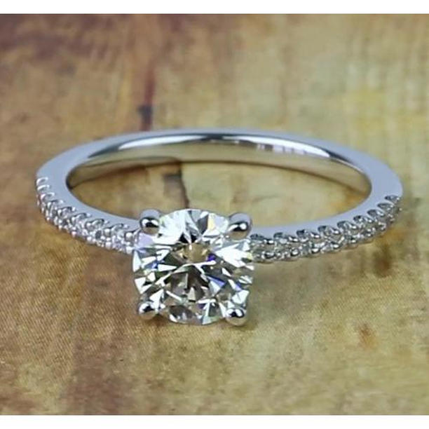 62350 1.50 CT Round Diamond Engagement Ring, 14K White Gold - Size 6.5 -  Harry Chad Enterprises