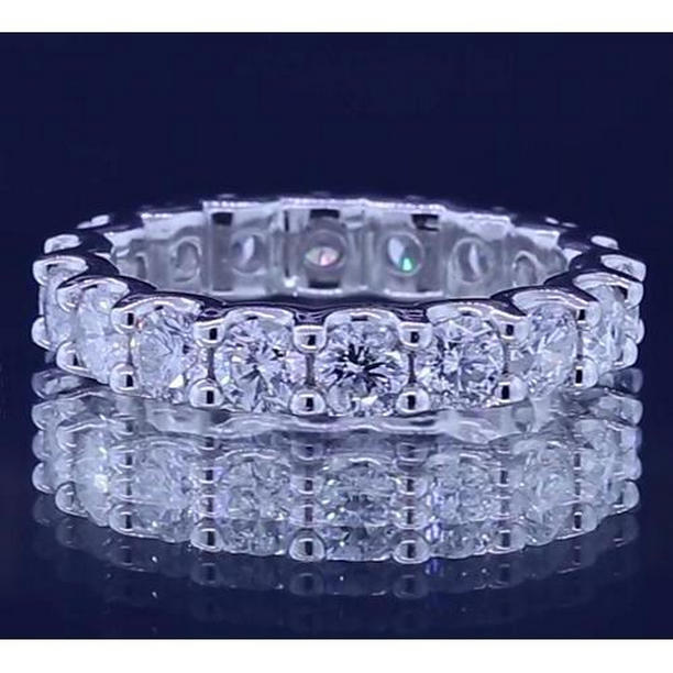 62371 3.60 CT Round Diamond Eternity Band, 14K White Gold - Size 6.5