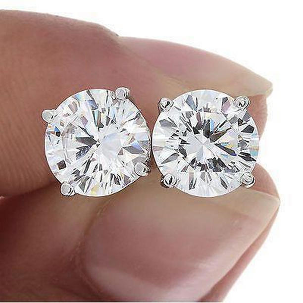 62985 2.20 CT Round White Gold Womens Diamond Stud Earring