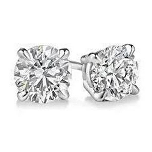 2 CT Round Diamond Ladies White Gold Stud Earring