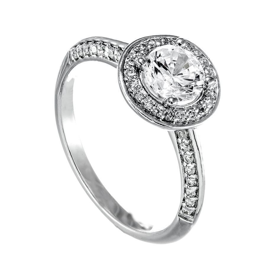 Picture of Harry Chad Enterprises 62996 2.40 CT Sparkling Diamond Halo Engagement Ring, 14K White Gold - Size 6.5