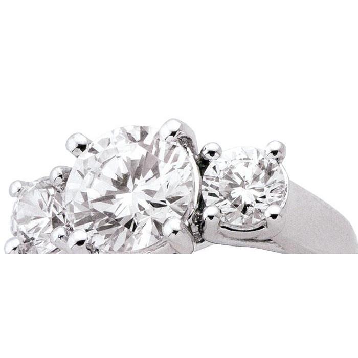 Picture of Harry Chad Enterprises 63 3 CT Three Stone Round Diamond Engagement Ring, Size 6.5
