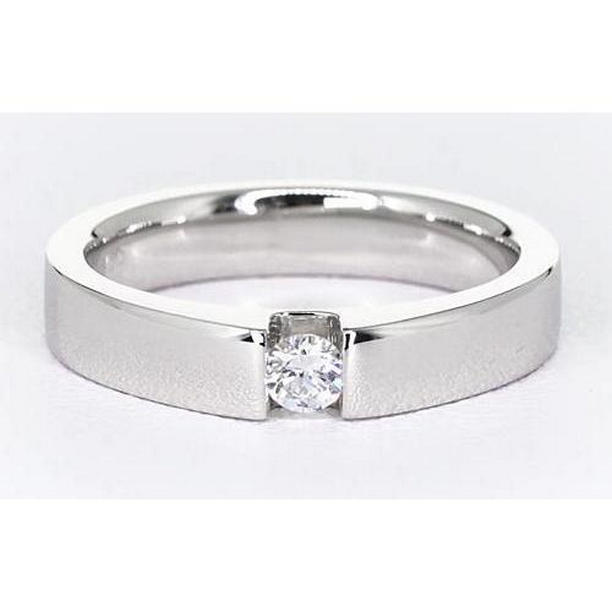 Picture of Harry Chad Enterprises 63023 0.50 CT Tension Set Round Diamond Promise Mens Ring&#44; Size 8