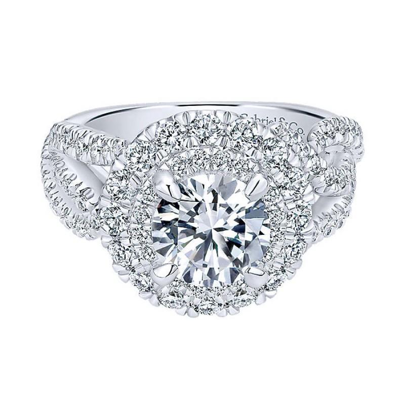 Picture of Harry Chad Enterprises 63832 2.25 CT Diamond Halo Engagement Ring, 14K White Gold - Size 6.5