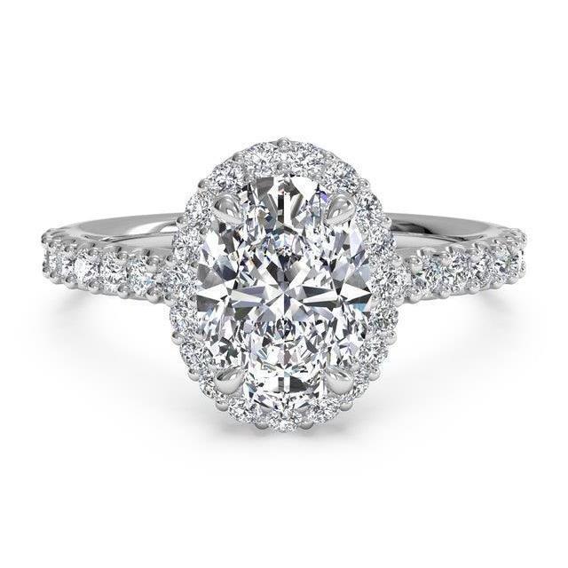 Picture of Harry Chad Enterprises 63834 2.30 CT Oval & Round Diamond Halo Engagement Ring&#44; Size 6.5