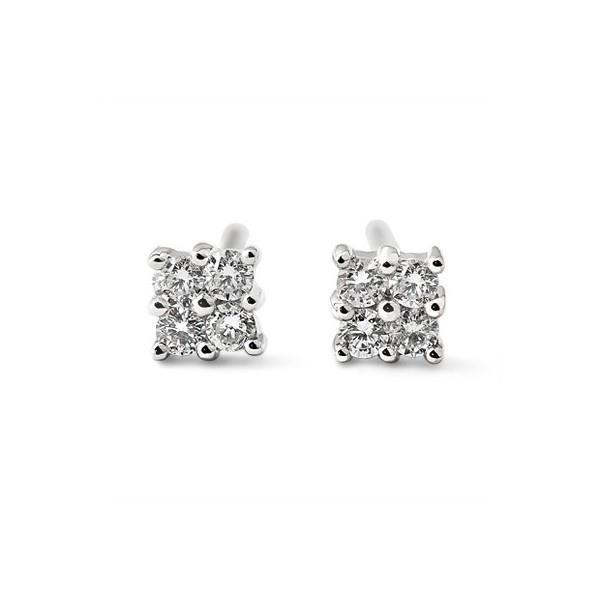 65102 3.20 CT Prong Set Round Cut Diamond Stud Earrings, 14K White Gold