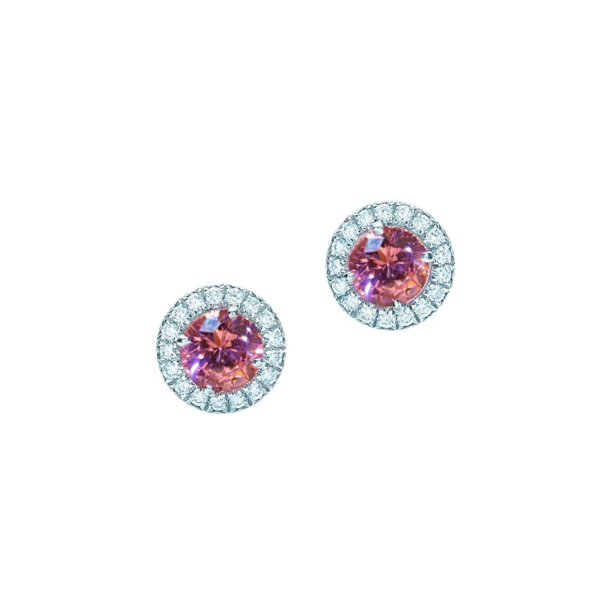 Ladies Pink Sapphire & Diamonds 4.50 CT Stud Earring