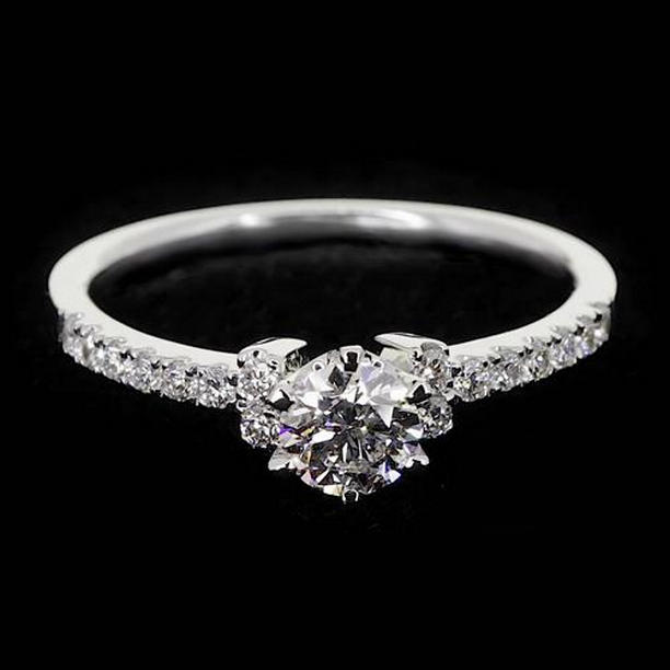 Picture of Harry Chad Enterprises 65362 1.50 CT 14K White Gold Round Engagement Ring, Size 6.5