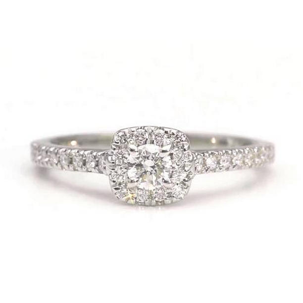 Diamond Halo 1.25 CT White Gold Womens Engagement Ring, Size 6.5