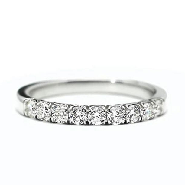 65372 1.35 CT 14K White Gold Round Diamond Anniversary Band, Size 6.5