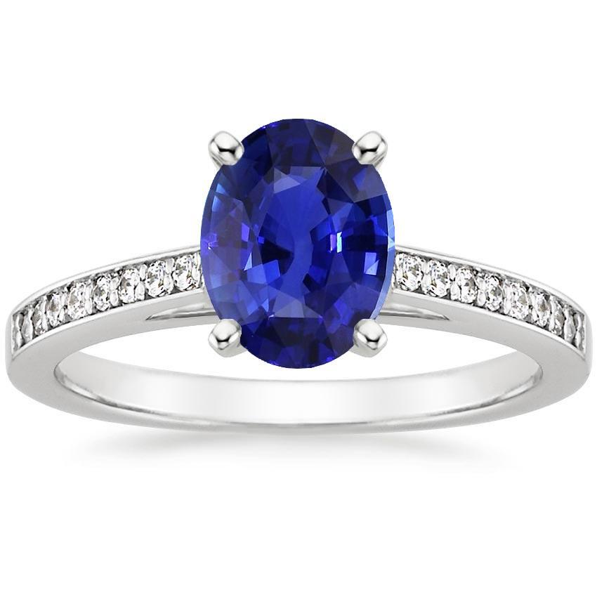 66904 4.50 CT Ladies Gemstone Ceylon Channel Set Diamonds Sapphire Ring, Size 6.5